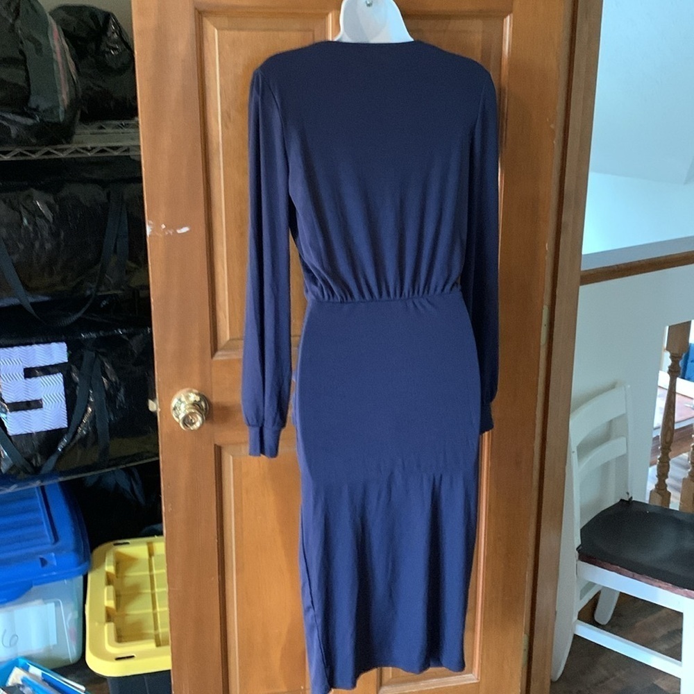 Women Round Neck Long Sleeve Ribbed Knit Bodycon Pencil Long Maxi Dress box 3 - Picture 2 of 6